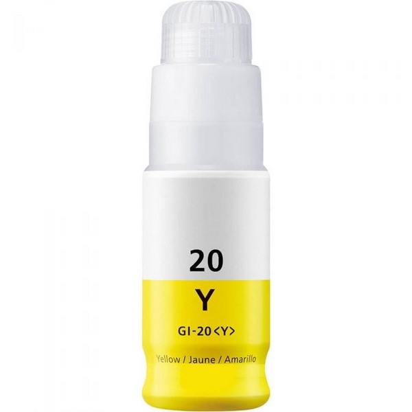 Show details for Compatible 3396C001 (GI-20Y) Yellow Dye Ink Bottle (7700 Yield) Picture of Compatible 3396C001 (GI-20Y) Yellow Dye Ink Bottle (7700 Yield)
