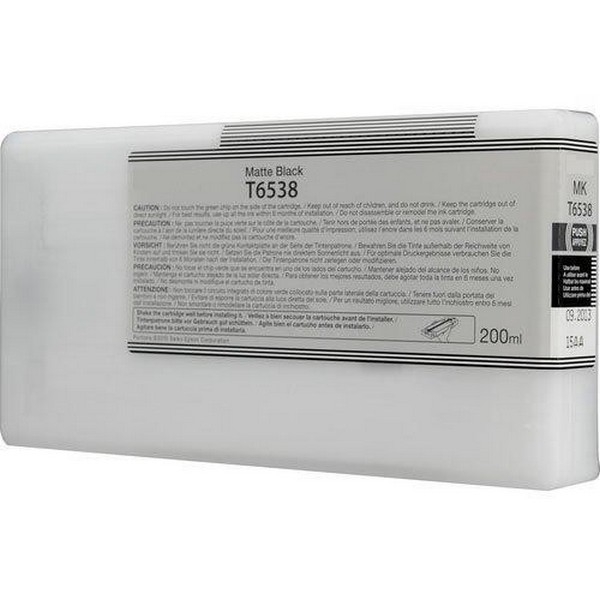 Show details for Compatible T653800 Matte Black UltraChrome HDR Ink Cartridge (200 ml) Picture of Compatible T653800 Matte Black UltraChrome HDR Ink Cartridge (200 ml)