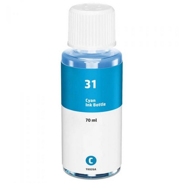Show details for Compatible 1VU26AN (HP 31) Cyan Ink Bottle (8000 Yield) Picture of Compatible 1VU26AN (HP 31) Cyan Ink Bottle (8000 Yield)