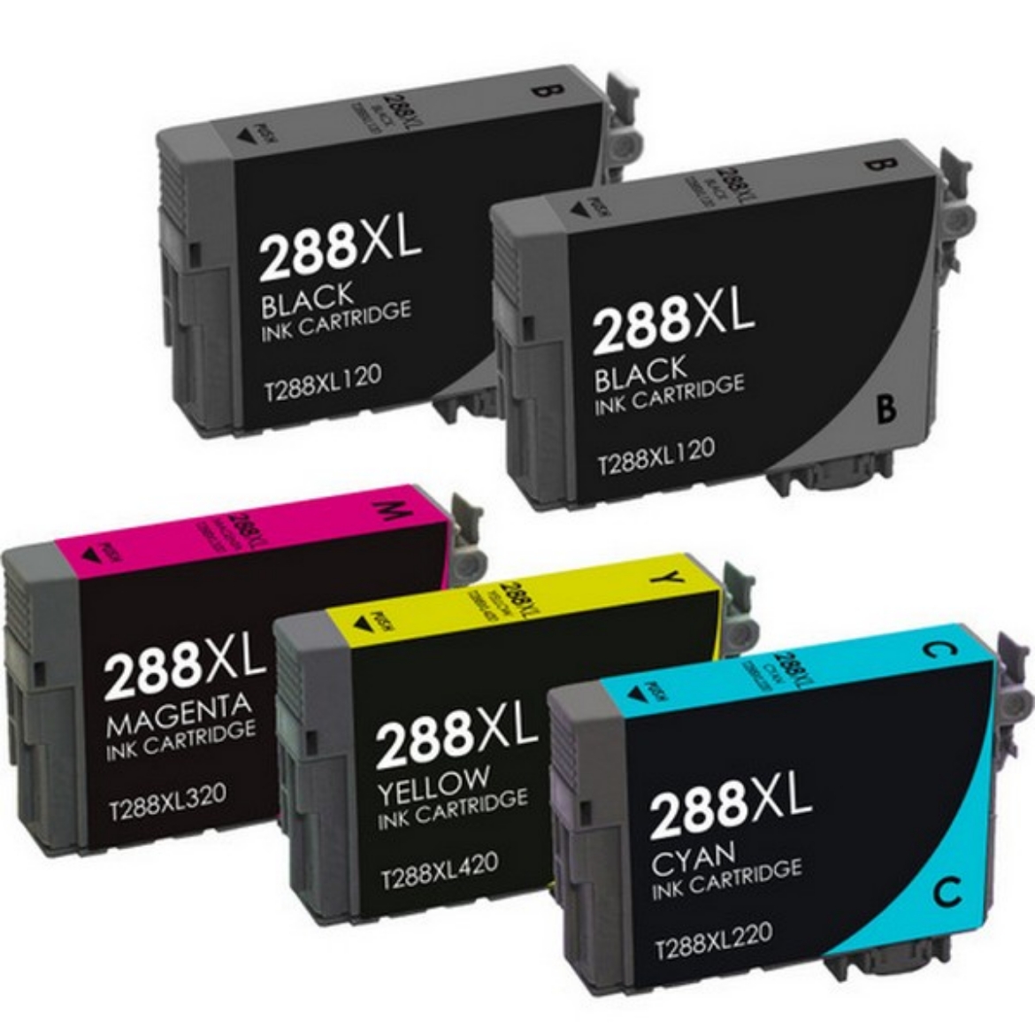 Picture of Bundled T302XL0-420-S (Epson 302XL) High Yield Black, Photo Black, Cyan, Magenta, Yellow Ink Cartridges