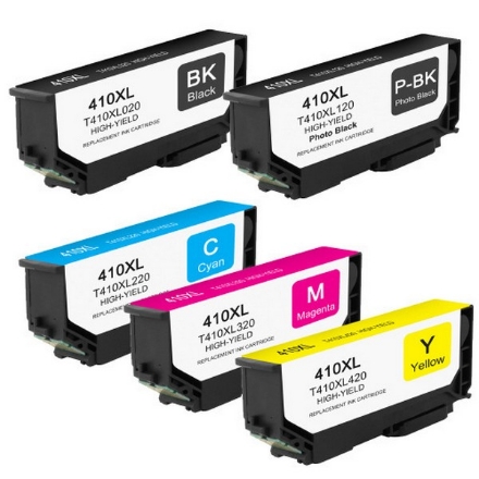 Picture of Bundled T702XL0-420-S (Epson 702XL) High Yield Black, Cyan, Magenta, Yellow Ink Cartridges