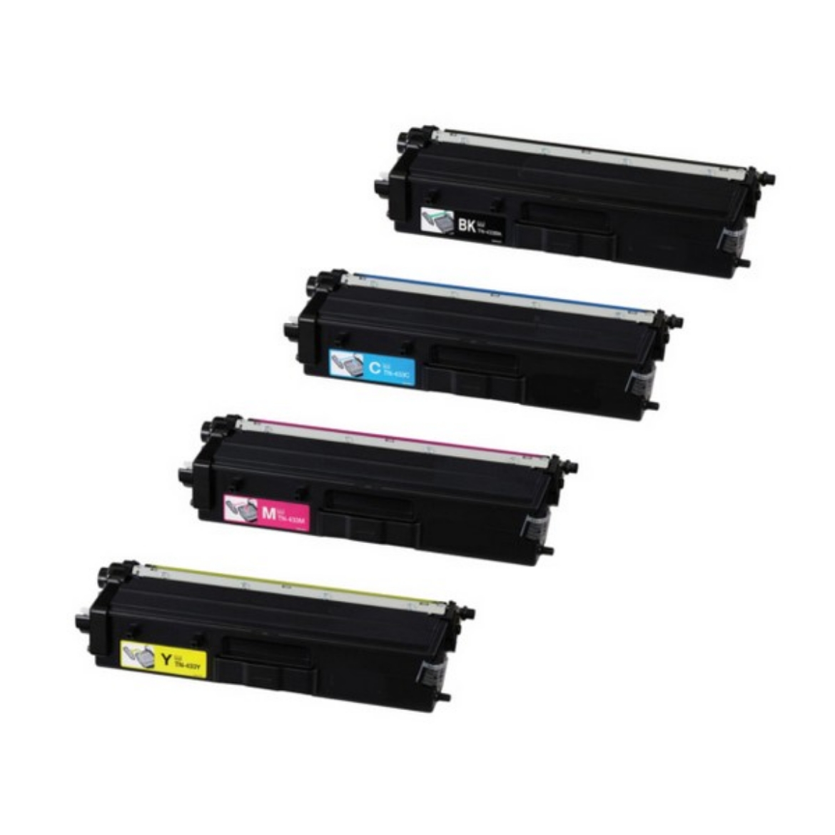 Picture of Bundled TN-433BK, TN-433C, TN-433M, TN-433Y High Yield Black, Cyan, Magenta, Yellow Toner Cartridges